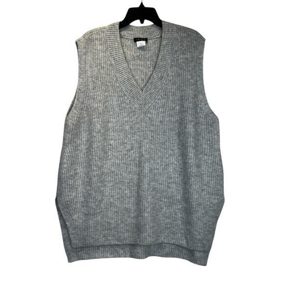 1. State High Low Hem Sweater vest silver heather - L - Picture 2 of 11